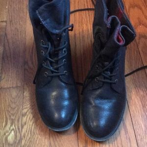 black combat boots